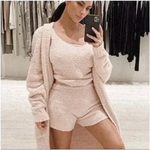 SKIMS Other - SKIMS Cozy Knit Tank & Shorts Set Dusk Pink NWT Size L/XL